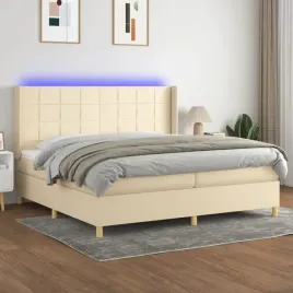 vidaxl-lozko-kontynentalne-z-materacem-kremowe-200x200-cm-tkanina