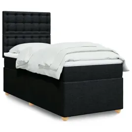 vidaxl-lozko-kontynentalne-z-materacem-czarne-tkanina-80x200-cm