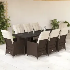 vidaxl-9-cz-zestaw-ogrodowych-mebli-bistro-z-poduszkami-brazowy