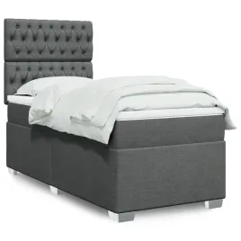 vidaxl-lozko-kontynentalne-z-materacem-ciemnoszara-tkanina-90x190-cm