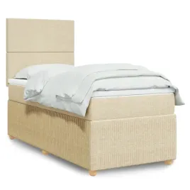 vidaxl-lozko-kontynentalne-z-materacem-kremowe-tkanina-90x200-cm