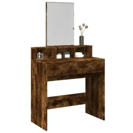 vidaxl-toaletka-z-lustrem-przydymiony-dab-80x41x1445-cm