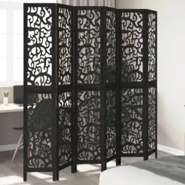 vidaxl-parawan-pokojowy-6-panelowy-czarny-lite-drewno-paulowni