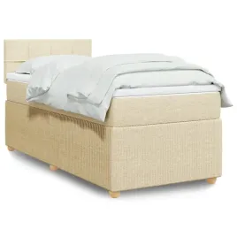 vidaxl-lozko-kontynentalne-z-materacem-kremowe-tkanina-100x200-cm