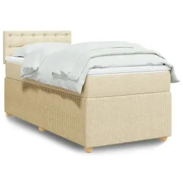 vidaxl-lozko-kontynentalne-z-materacem-kremowe-tkanina-90x200-cm