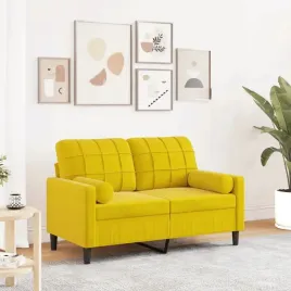 vidaxl-2-osobowa-sofa-z-poduszkami-zolta-120-cm-aksamit