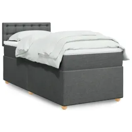 vidaxl-lozko-kontynentalne-z-materacem-ciemnoszara-tkanina-90x190-cm