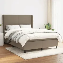 vidaxl-lozko-kontynentalne-z-materacem-taupe-tkanina-140x200-cm
