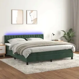 vidaxl-lozko-kontynentalne-z-materacem-i-led-zielony-aksamit-180x200cm