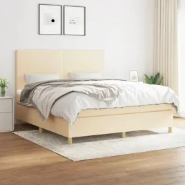 vidaxl-lozko-kontynentalne-z-materacem-kremowe-tkanina-160x200-cm