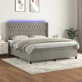 vidaxl-lozko-kontynentalne-z-materacem-i-led-szare-180x200cm-aksamit