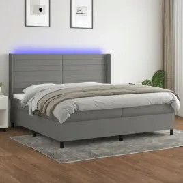 vidaxl-lozko-kontynentalne-z-materacem-ciemnoszara-tkanina-200x200cm