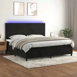 vidaxl-lozko-kontynentalne-z-materacem-i-led-czarny-aksamit-200x200cm
