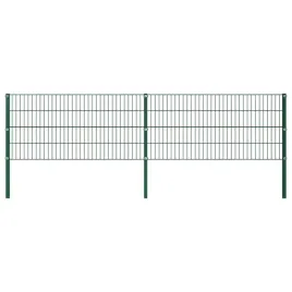 vidaxl-panel-ogrodzeniowy-ze-slupkami-zelazny-34-x-08-m-zielony