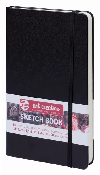 Szkicownik w twardej oprawie Art Creation 13x21 cm (140 g/m2) - czarny