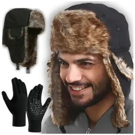 czapka-zimowa-z-daszkiem-chowane-nauszniki-ciepla-rekawiczki-zestaw-na-zime