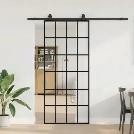 vidaxl-drzwi-przesuwne-z-zestawem-okuc-czarne-90x205-cm-esg-szklo