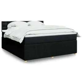 vidaxl-lozko-kontynentalne-z-materacem-czarne-tkanina-180x200-cm