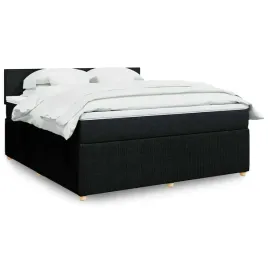 vidaxl-lozko-kontynentalne-z-materacem-czarne-tkanina-180x200-cm