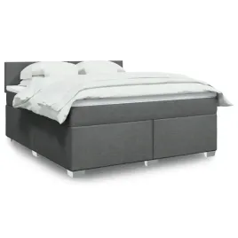 vidaxl-lozko-kontynentalne-z-materacem-ciemnoszara-tkanina-180x200-cm