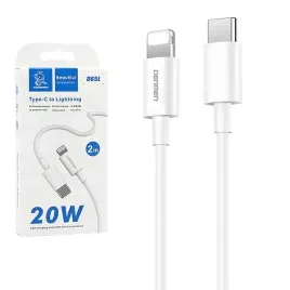 denmen-kabel-usb-pd-typ-c-lightning-20w-36a-wzmacninany-bialy-2m-d65