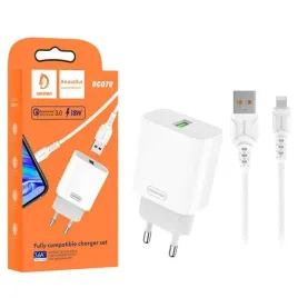 ladowarka-sieciowa-36a-18w-biala-denmen-kabel-iphone-3600ma-fast-chargin