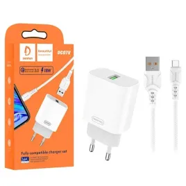 ladowarka-sieciowa-36a-18w-biala-denmen-kabel-typ-c-3600ma-fast-charging