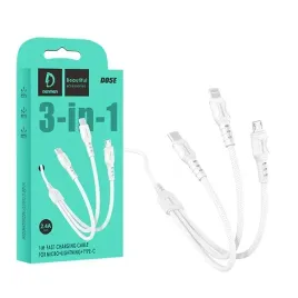 kabel-usb-3w1-denmen-bialy-1m-d05e