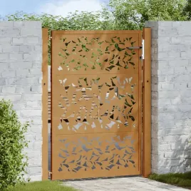 vidaxl-brama-ogrodowa-105x130-cm-stal-nierdzewna-wzor-liscia