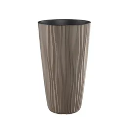 donica-okragla-z-wkladem-etna-jasno-szara-mala-prazkowana-pionowo-o28cm