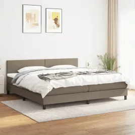 vidaxl-lozko-kontynentalne-z-materacem-taupe-tkanina-200x200-cm