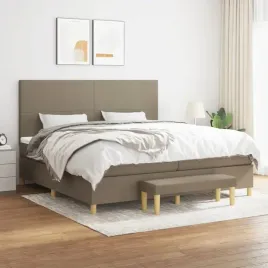 vidaxl-lozko-kontynentalne-z-materacem-taupe-tkanina-200x200-cm