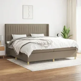 vidaxl-lozko-kontynentalne-z-materacem-taupe-tkanina-200x200-cm