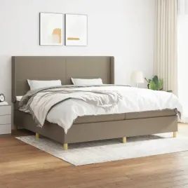 vidaxl-lozko-kontynentalne-z-materacem-taupe-tkanina-200x200-cm