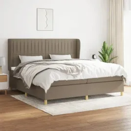 vidaxl-lozko-kontynentalne-z-materacem-taupe-tkanina-200x200-cm