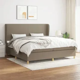 vidaxl-lozko-kontynentalne-z-materacem-taupe-tkanina-200x200-cm