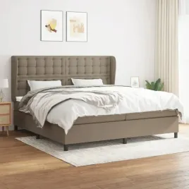 vidaxl-lozko-kontynentalne-z-materacem-taupe-tkanina-200x200-cm