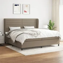 vidaxl-lozko-kontynentalne-z-materacem-taupe-tkanina-200x200-cm