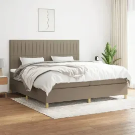 vidaxl-lozko-kontynentalne-z-materacem-taupe-tkanina-200x200-cm