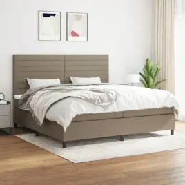 vidaxl-lozko-kontynentalne-z-materacem-taupe-tkanina-200x200-cm