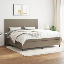 vidaxl-lozko-kontynentalne-z-materacem-taupe-tkanina-200x200-cm