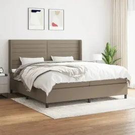 vidaxl-lozko-kontynentalne-z-materacem-taupe-tkanina-200x200-cm