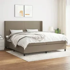 vidaxl-lozko-kontynentalne-z-materacem-taupe-tkanina-200x200-cm