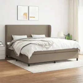 vidaxl-lozko-kontynentalne-z-materacem-taupe-tkanina-200x200-cm