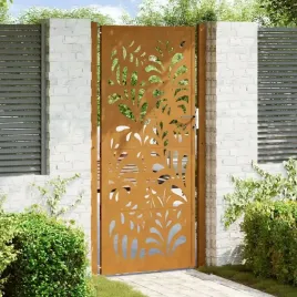 vidaxl-brama-ogrodowa-105x205-cm-stal-nierdzewna-wzor-fali