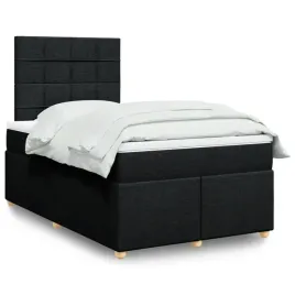 vidaxl-lozko-kontynentalne-z-materacem-czarne-120x190-cm-tkanina