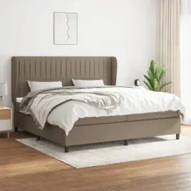 vidaxl-lozko-kontynentalne-z-materacem-taupe-tkanina-200x200-cm