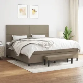 vidaxl-lozko-kontynentalne-z-materacem-taupe-tkanina-200x200-cm