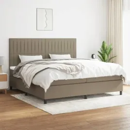 vidaxl-lozko-kontynentalne-z-materacem-taupe-tkanina-200x200-cm