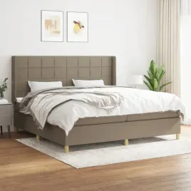 vidaxl-lozko-kontynentalne-z-materacem-taupe-tkanina-200x200-cm